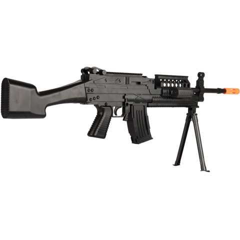 UK Arms Airsoft Spring Bipod Laser Flashlight Rifle Set - BLACK