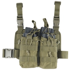 Lancer Tactical Airsoft Tactical 2x2 MOLLE Bungee Leg Rig - OD GREEN