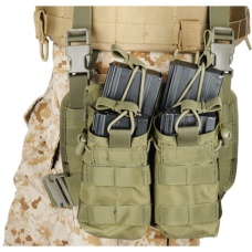 Lancer Tactical Airsoft Tactical 2x2 MOLLE Bungee Leg Rig - OD GREEN