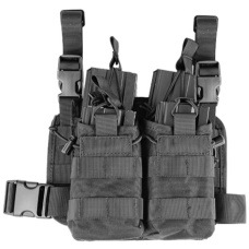 Lancer Tactical Airsoft Tactical 2x2 MOLLE Bungee Leg Rig - BLACK