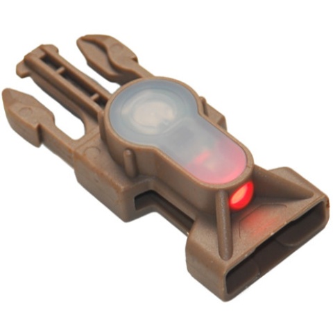 UK Arms Airsoft Tactical Red LED Strobe Light Buckle - DARK EARTH