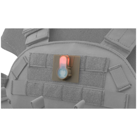 UK Arms Airsoft Hook-n-Loop Base Red LED Strobe Light - FOLIAGE GREEN