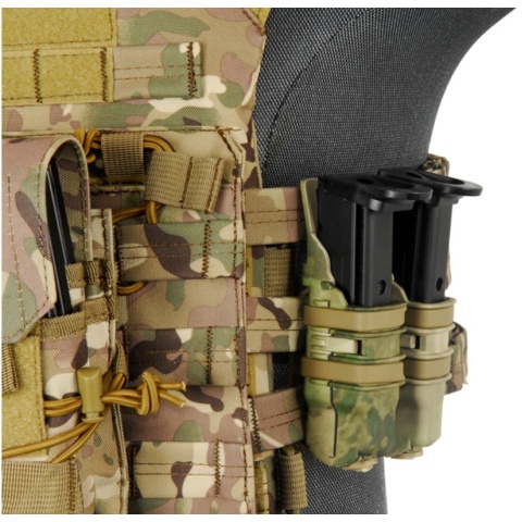 UK Arms Airsoft Tactical 1X Rifle/2X Pistol Mag Pouch - DESERT DIGITAL