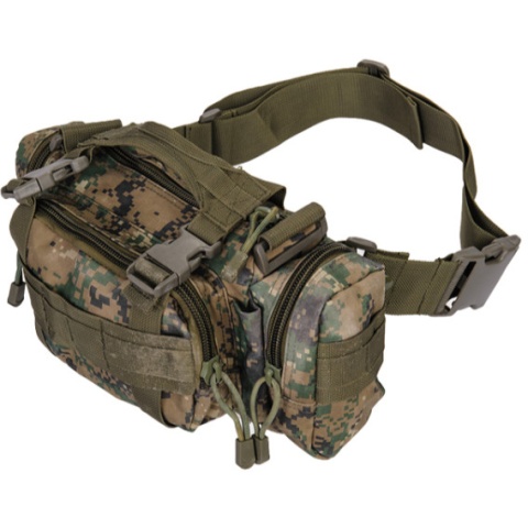 UK Arms Airsoft Tactical QR Combat Butt Pack - WOODLAND DIGITAL