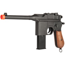 UK Arms Airsoft Mauser WWII Broomhandle Pistol - BLACK