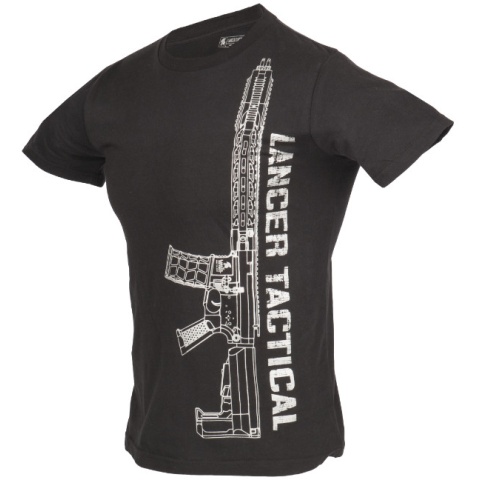 Lancer Tactical Men's M4 Airsoft Short Sleeve T-Shirt - BLACK/SILVER