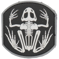 UK Arms Airsoft Frog Skeleton PVC Patch - BLACK/WHITE