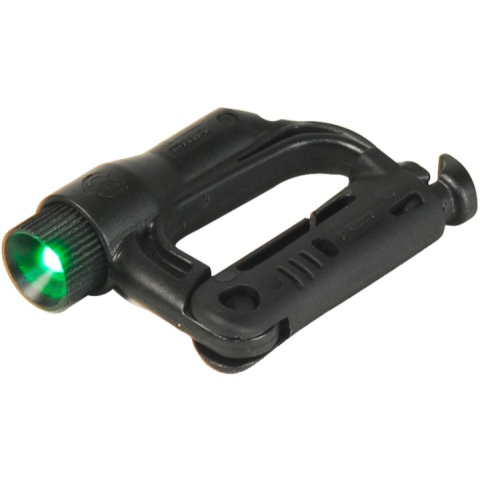 FMA Airsoft Tactical D-Buckle - GREEN LED Light - BLACK