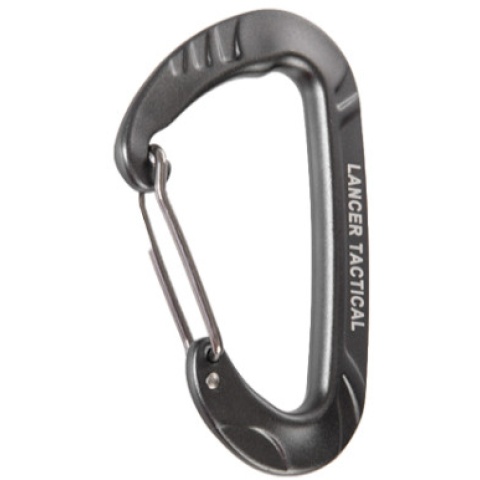 Lancer Tactical Aluminum Wiregate Carabiner - GRAY