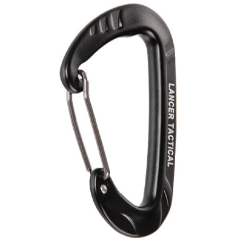 Lancer Tactical Aluminum Wiregate Carabiner - BLACK