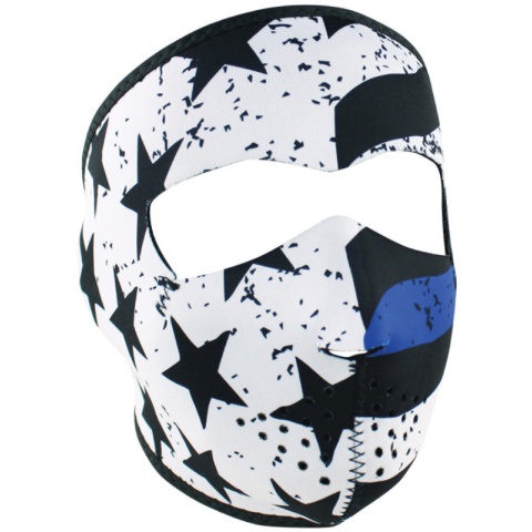 Zan Headgear Airsoft Tactical Blue Line Motley Full Face Mask - BLACK