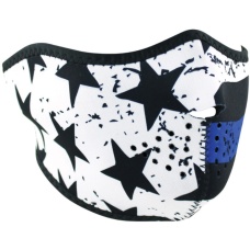 Zan Headgear Airsoft Tactical Blue Line Motley Half Face Mask - BLACK