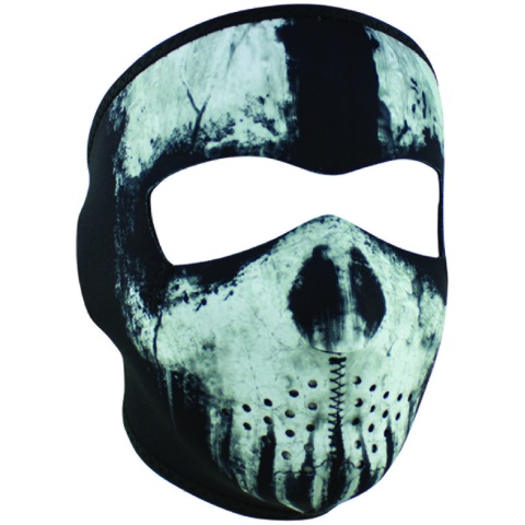 Zan Headgear Airsoft Tactical Skull Ghost Full Face Mask - BLACK