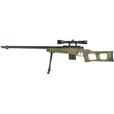 UK Arms Airsoft MK96 Covert Bolt Action Scope Rifle w/ Bipod - OD