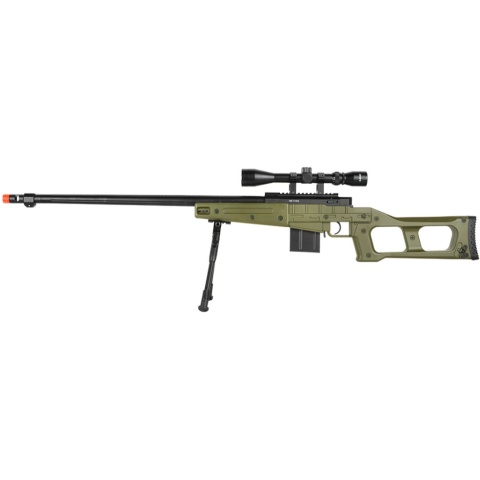 UK Arms Airsoft MK96 Covert Bolt Action Scope Rifle w/ Bipod - OD