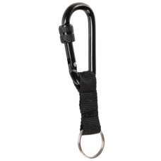 Lancer Tactical Airsoft Tactical Carabiner w/ Strap - BLACK