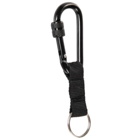 Lancer Tactical Airsoft Tactical Carabiner w/ Strap - BLACK