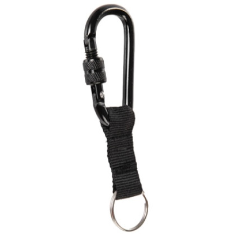 Lancer Tactical Airsoft Tactical Carabiner w/ Strap - BLACK