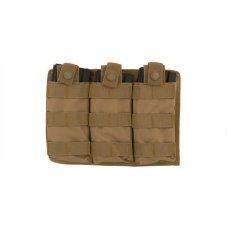 Lancer Tactical Airsoft Triple MOLLE M4 Magazine Pouch - TAN