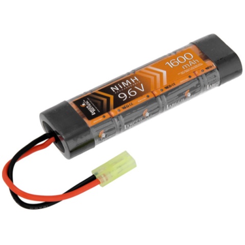 Lancer Tactical Airsoft NiMH 9.6V 1600 mAh Flat Battery