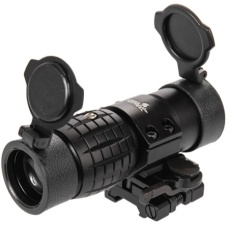 Lancer Tactical Airsoft 3X Metal Magnifier Scope w/ Mount - BLACK