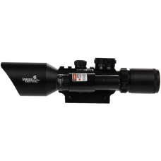 Lancer Tactical Airsoft 3-10x42mm Red/Green Scope w/ Laser - BLACK