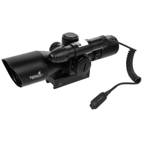 Lancer Tactical 2.5-10X40mm Red/Green Scope w/ Green Laser - BLACK