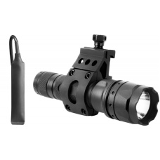 AIM Sports 500 Lumen Flashlight w/ 45 Degree Offset Mount - BLACK
