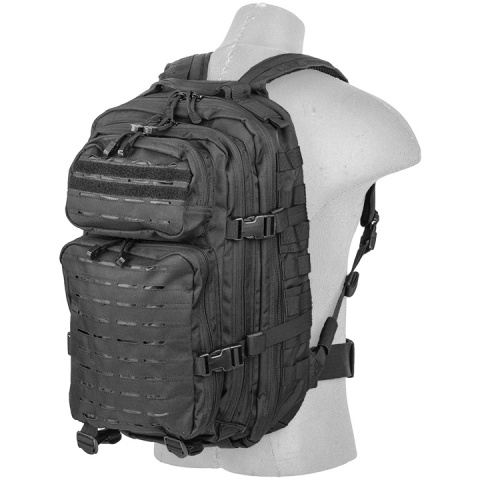 Lancer Tactical Laser Cut Webbing Multi-Purpose Backpack (Black)