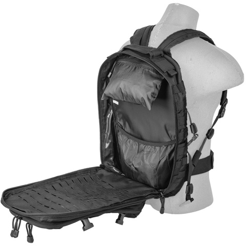 Lancer Tactical Laser Cut Webbing Multi-Purpose Backpack (Black)