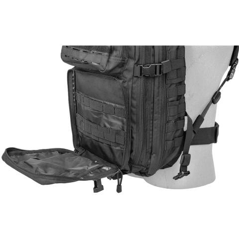 Lancer Tactical Laser Cut Webbing Multi-Purpose Backpack (Black)