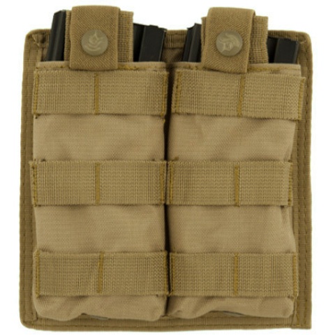 Lancer Tactical 1000D Nylon Double MOLLE Magainze Pouch - TAN