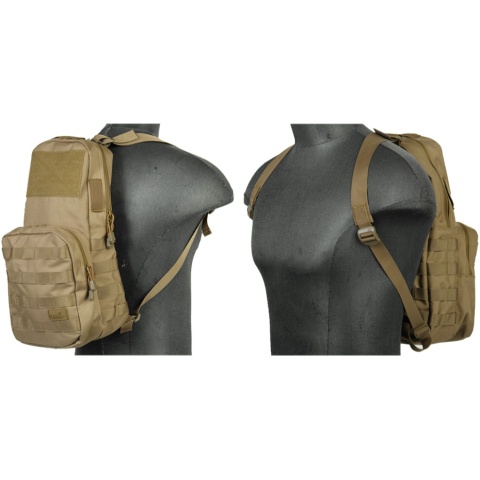 Lancer Tactical 600D Nylon Airsoft Molle Hydration Backpack (Color: Tan)
