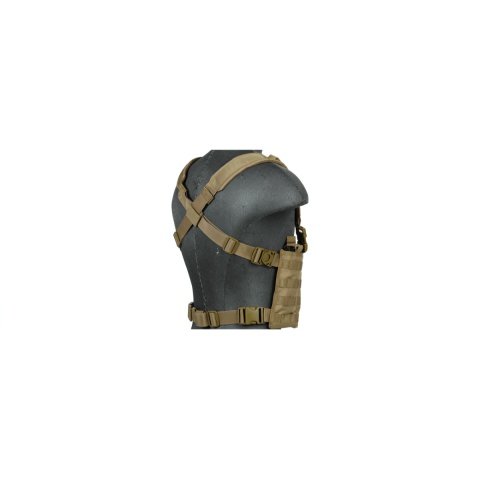 Lancer Tactical Airsoft Lightweight Magazine Pouch Chest Rig - TAN