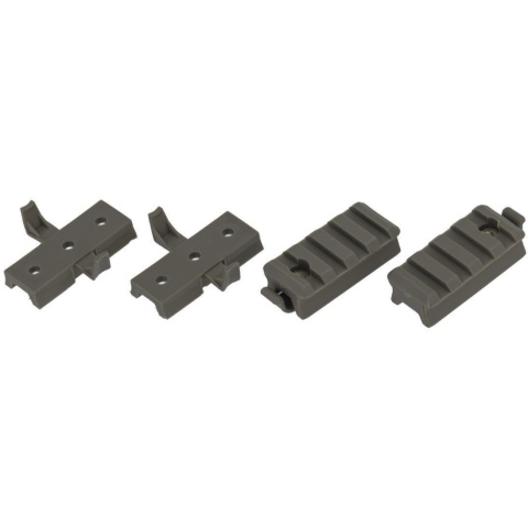Lancer Tactical Airsoft Helmet Rail Mount Set - FOLIAGE GREEN