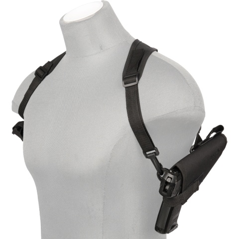 Lancer Tactical Single Airsoft Pistol Shoulder Holster - BLACK