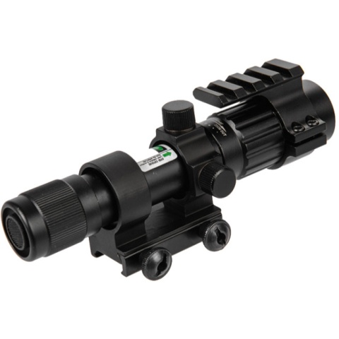 Lancer Tactical Airsoft Adjustable Green Laser Sight w/ Mount - BLACK