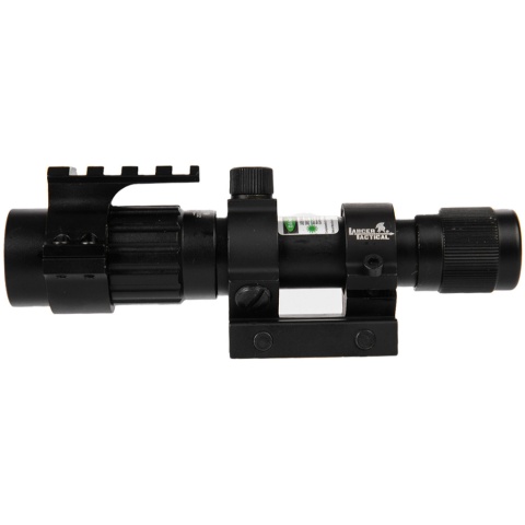 Lancer Tactical Airsoft Adjustable Green Laser Sight w/ Mount - BLACK