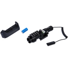 Lancer Tactical Airsoft Adjustable Green Laser Sight w/ Mount - BLACK