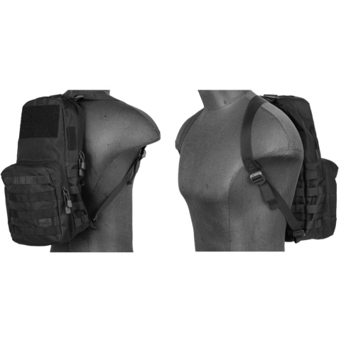 Lancer Tactical 600D Nylon Airsoft Molle Hydration Backpack (Color: Black)