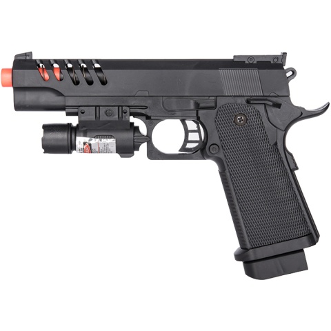UK Arms P2004B Spring Powered Skeletonized Airsoft Pistol w/ Laser