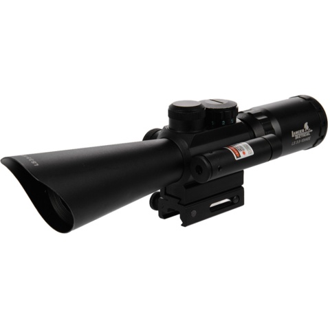 Lancer Tactical 3.5-10X40 ER Red & Green Scope w/ Laser - BLACK