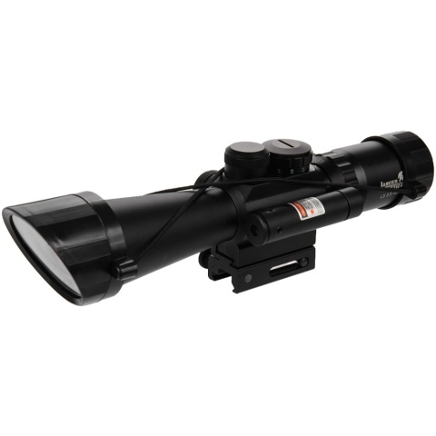 Lancer Tactical 3.5-10X40 ER Red & Green Scope w/ Laser - BLACK