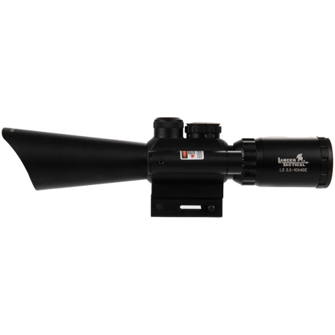 Lancer Tactical 3.5-10X40 ER Red & Green Scope w/ Laser - BLACK