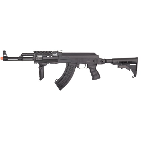 Lancer Tactical Airsoft Full Metal AK-47 AEG w/ LE Stock, Battery & Charger (Color: Black)