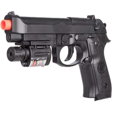 UK Arms P2218B Airsoft Spring Powered Pistol w/ Laser - BLACK