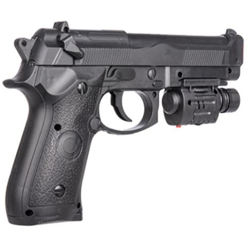 UK Arms P2218B Airsoft Spring Powered Pistol w/ Laser - BLACK