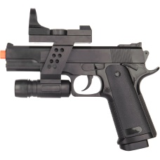 UK Arms G153BAF Airsoft Spring Laser Pistol w/ Flashlight - BLACK