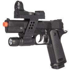UK Arms G153BAF Airsoft Spring Laser Pistol w/ Flashlight - BLACK