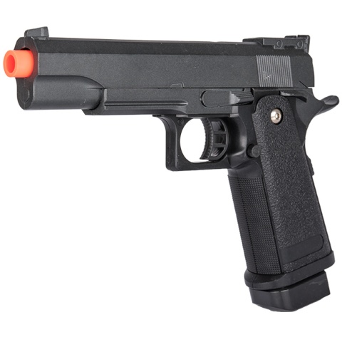 Galaxy M1911 Airsoft Metal Spring Pistol w/ Holster - BLACK